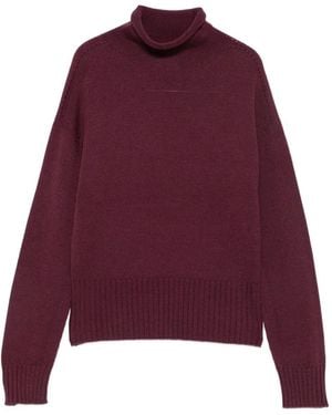 AROVESCIO Rollkragenpullover Mit Geripptem Saum - Lila