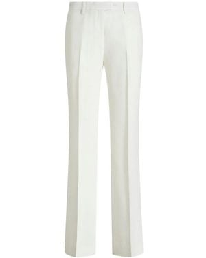 Etro Straight-Leg Slub Fabric Trousers - White
