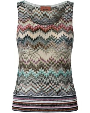 Missoni Zigzag-Pattern Sleeveless Top - Grey