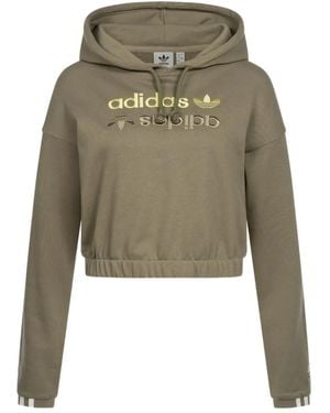 adidas Embroidered-Logo Hoodie - Green