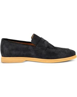 Eleventy Penny Suede Loafers - Black