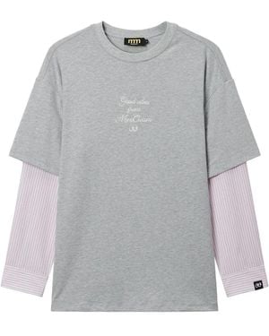 Mini Cream Long-Sleeve T-Shirt - Gray