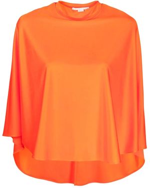 Stella McCartney Blouse Drapée À Ourlet Asymétrique - Orange