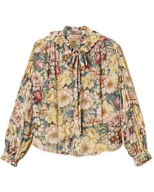 Twinset Floral Creponne Shirt - Natural