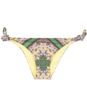 Twinset Paisley-Print Bikini Bottoms - Metallic