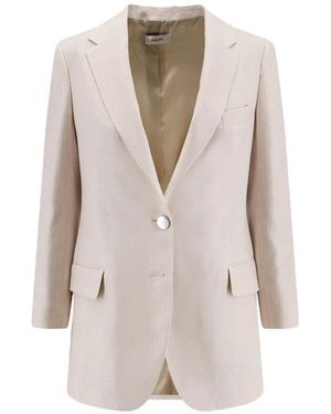 SAULINA Antonia Silk Blazer - White