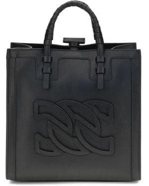 Casadei ロゴエンボス ハンドバッグ - ブラック