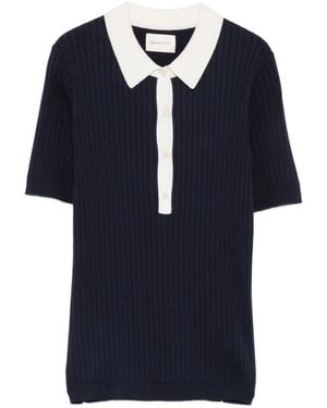 GANT Ribbed-Knit Polo Shirt - Blue