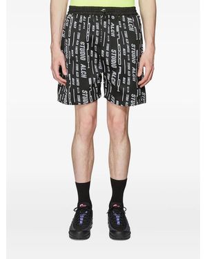 STUDIO ALCH Logo-Motif Panelled Track Shorts - Black