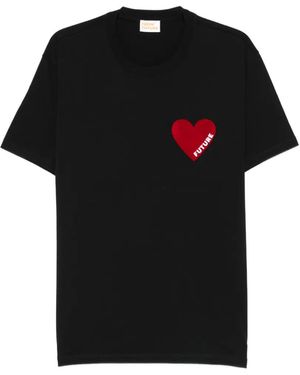 From Future Heart-Motif T-Shirt - Black