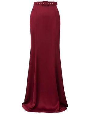 Il Volo Anais Belted-Waist Skirt - Red