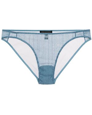 Kiki de Montparnasse Striped Lace Briefs - Blue