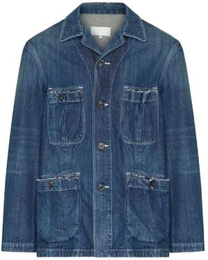 Maison Margiela Frayed Denim Jacket - Blue