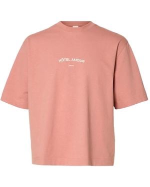 SELECTED Crew-Neck T-Shirt - Pink