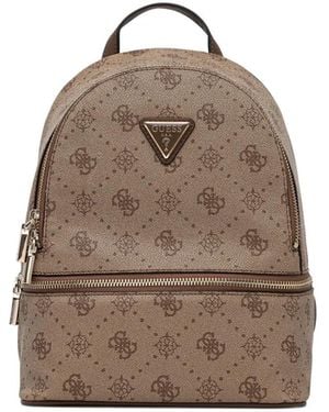 Guess Monogram Zip Backpack - Brown