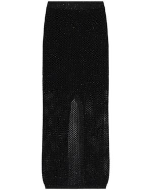 Akep Sequin-Embellished Knitted Maxi Skirt - Black