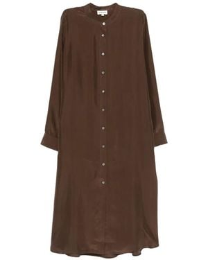 P.A.R.O.S.H. Robe Mi-Longue À Boutonnière - Brown