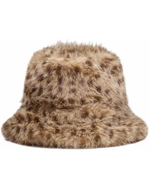 Ballantyne Leopard-Print Faux-Fur Bucket Hat - Brown
