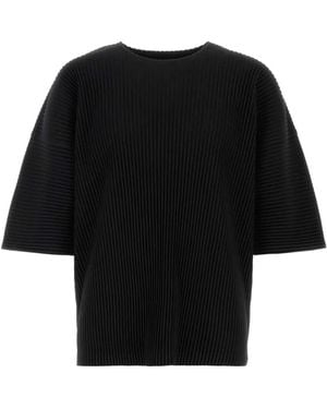 Homme Plissé Issey Miyake Plissé-Effect T-Shirt - Black