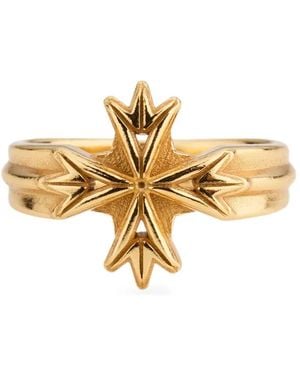 Emanuele Bicocchi Logo Cross Ring - Metallic