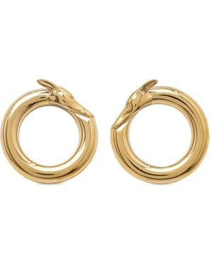 Trussardi Greyhound-Detail Hoop Earrings - Metallic
