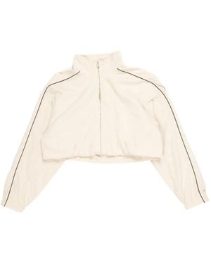 Balenciaga Cropped Zip-Up Jacket - Natural