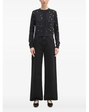 Fiorucci Polka-Dot Button Cardigan - Black