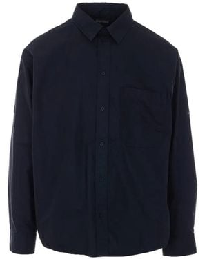 Balenciaga Oversized Overhemd Met Logopatch - Blauw