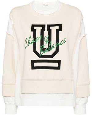 Undercover Contrast-Panel Cotton Sweatshirt - Natural
