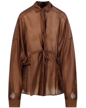 Thelatest Dalida Drawstring Blouse - Brown