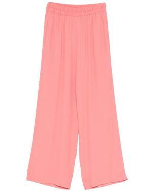 Carla G Elasticated-Waistband Wide-Leg Pants - Pink