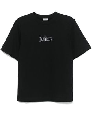 Burberry T-Shirt Mit Geflocktem Logo - Schwarz