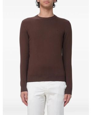 Brooksfield Logo-Embroidered Sweater - Brown