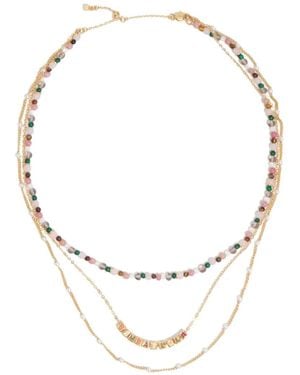 Bimba Y Lola Beaded Logo Necklace - White