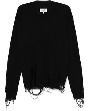 MM6 by Maison Martin Margiela ダメージ プルオーバー - ブラック