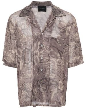 Saint Studio Camisa con estampado militar - Gris
