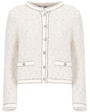 D.exterior Sequin-Embellishment Button-Up Cardigan - White