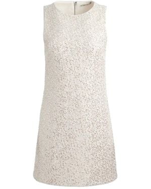 Alice + Olivia Robe Évasée Sans Manches À Sequins Brodés Cade - Blanc
