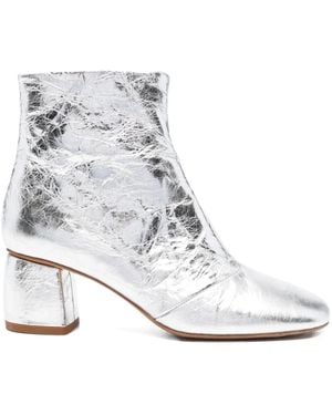 Forte Forte Stiefel im Metallic-Look 60mm - Weiß