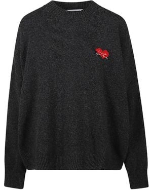 Giada Benincasa Heartbeat Heart-Embroidered Jumper - Black