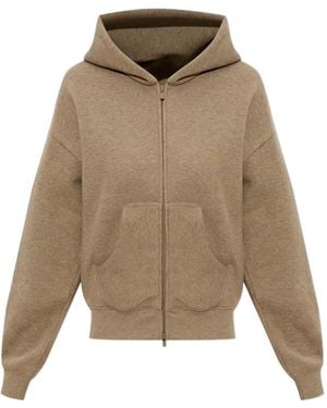 Fear Of God Logo-Print Zip-Fastening Hoodie - Natural