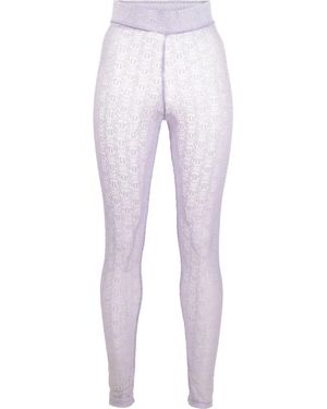 Philipp Plein Monogram-Pattern Leggings - Purple