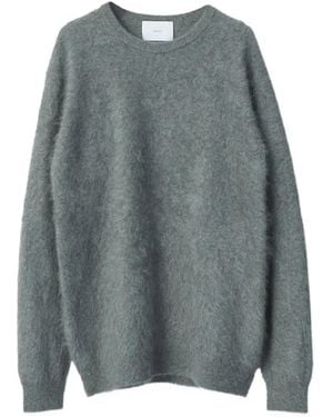 Ssstein Jersey Estilo Shaggy Con Cuello Redondo - Gris