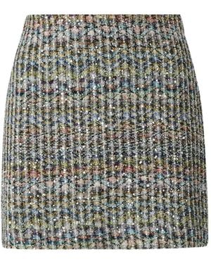 Missoni Chevron Viscose-Blend Mini Skirt With Sequins - Gray