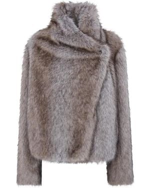 BB COUTURE Brigitte Faux-Fur Jacket - Grey