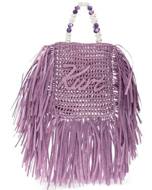 Kurt Geiger Mini Fringed Tote Bag - Purple