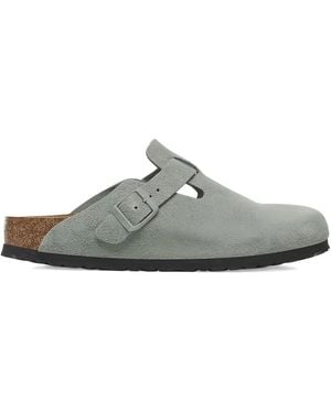 Birkenstock Boston Bs Suede "pure Sage" Mules - グレー