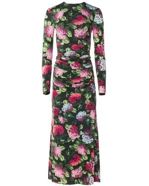Carolina Herrera Hydrangea-Print Maxi Dress - White