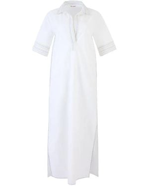 Rosie Assoulin Robe Mi-Longue À Col Et Broderies - White