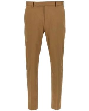 PT Torino Logo-Detail Trousers - Natural